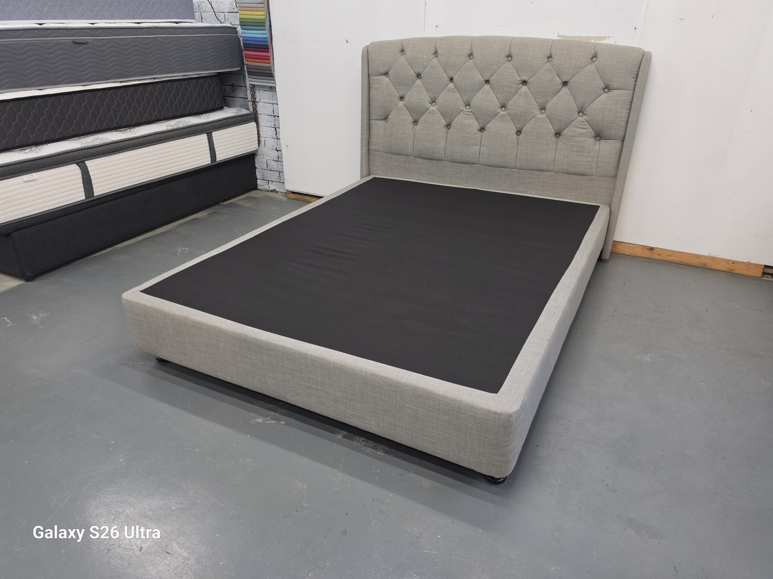 Emily Upholstered Bed Head & Base - Image 4
