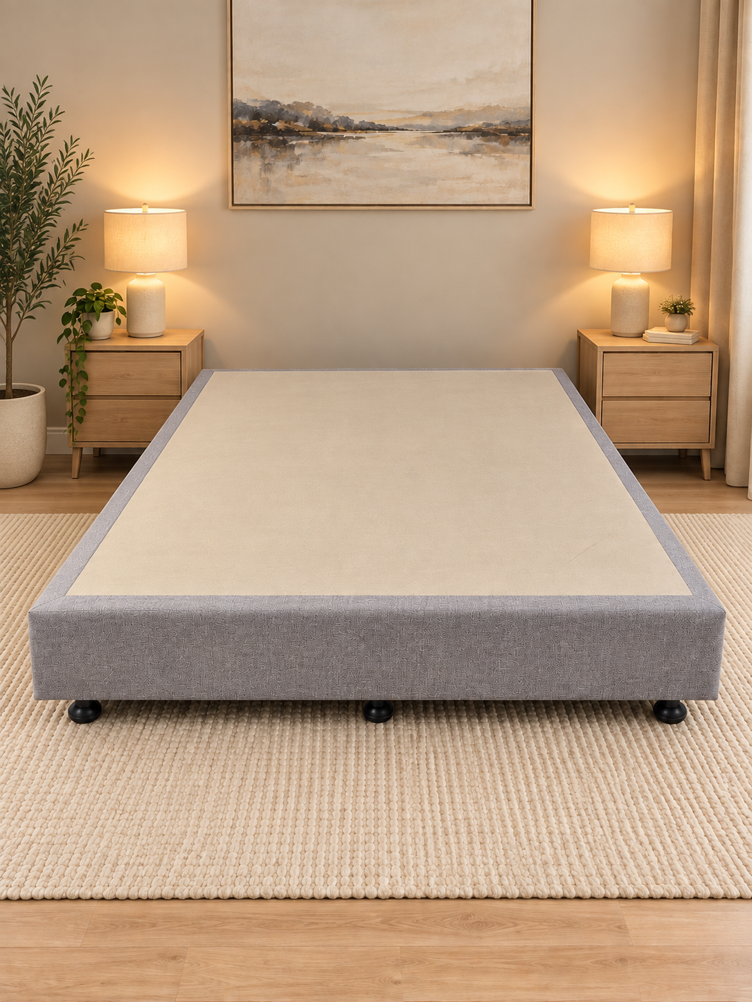 Cement Upholstered Timber Bed Base