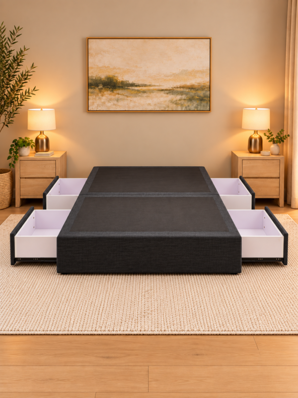 Metro 4-Drawer Upholstered Bed Base