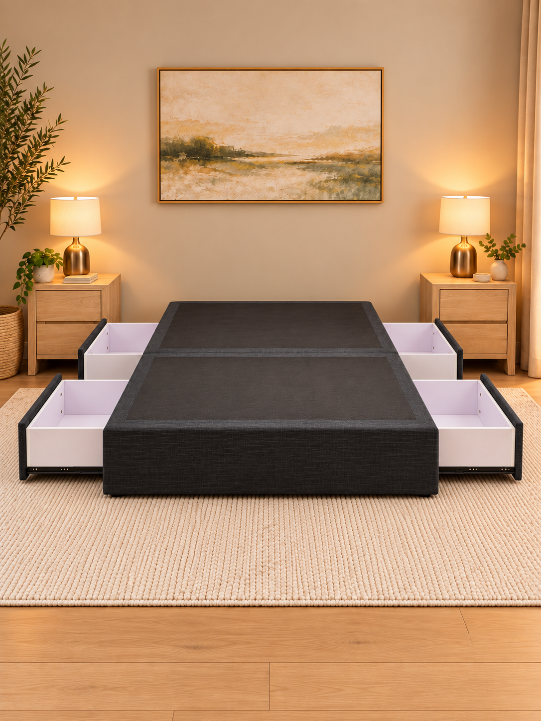 Metro 4-Drawer Upholstered Bed Base